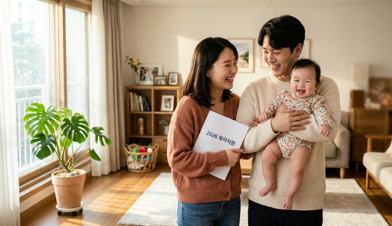 육아휴직급여를 신청하고 행복한 부부