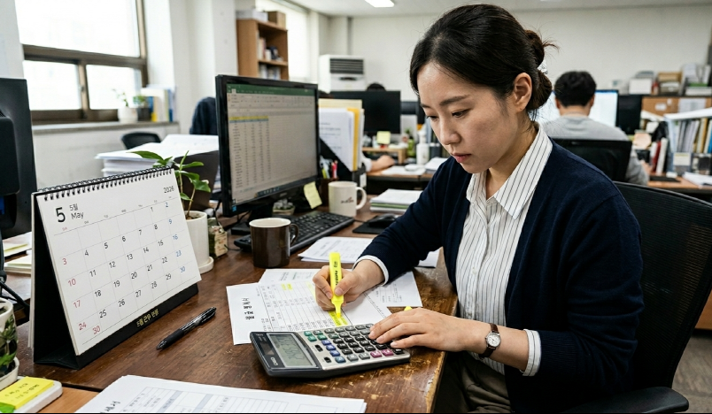 생활임금을 확인하는 직장인