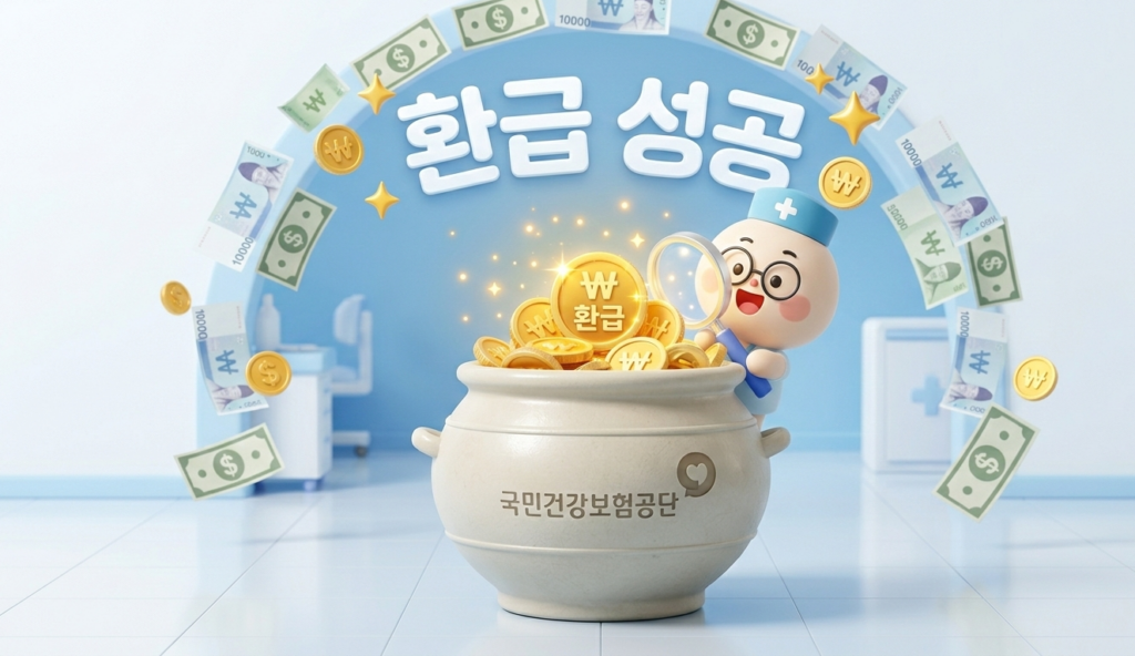 2026년 건강보험 미환급금 조회 및 신청 가이드를 통한 숨은 자산 찾기 일러스트