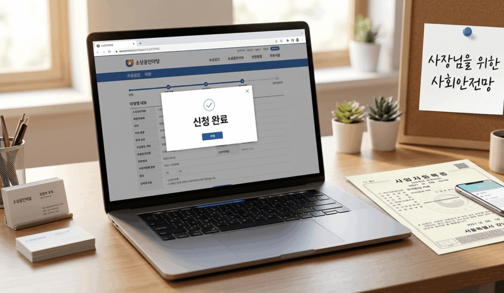 2026년 소상공인 고용보험료 지원 신청 방법 및 혜택 온라인 접수 화면