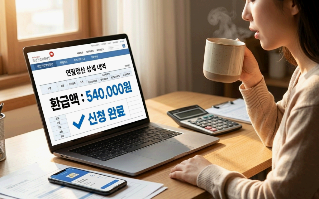 2026년 건강보험료 연말정산 및 환급금 조회 방법 모바일 앱 확인 모습