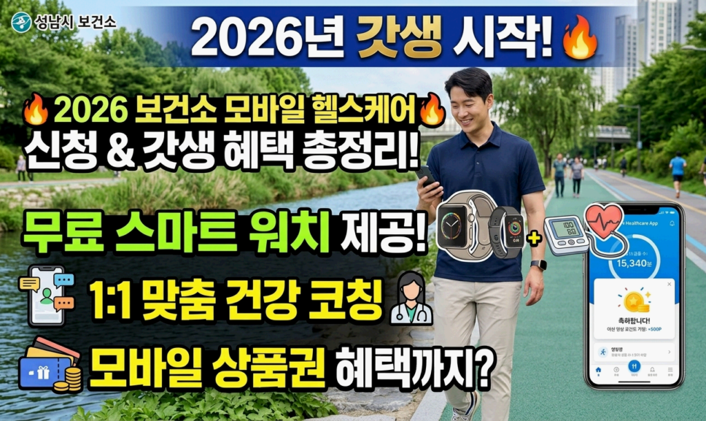 2026년 보건소 모바일 헬스케어 신청 방법 및 혜택 앱 연동 모습