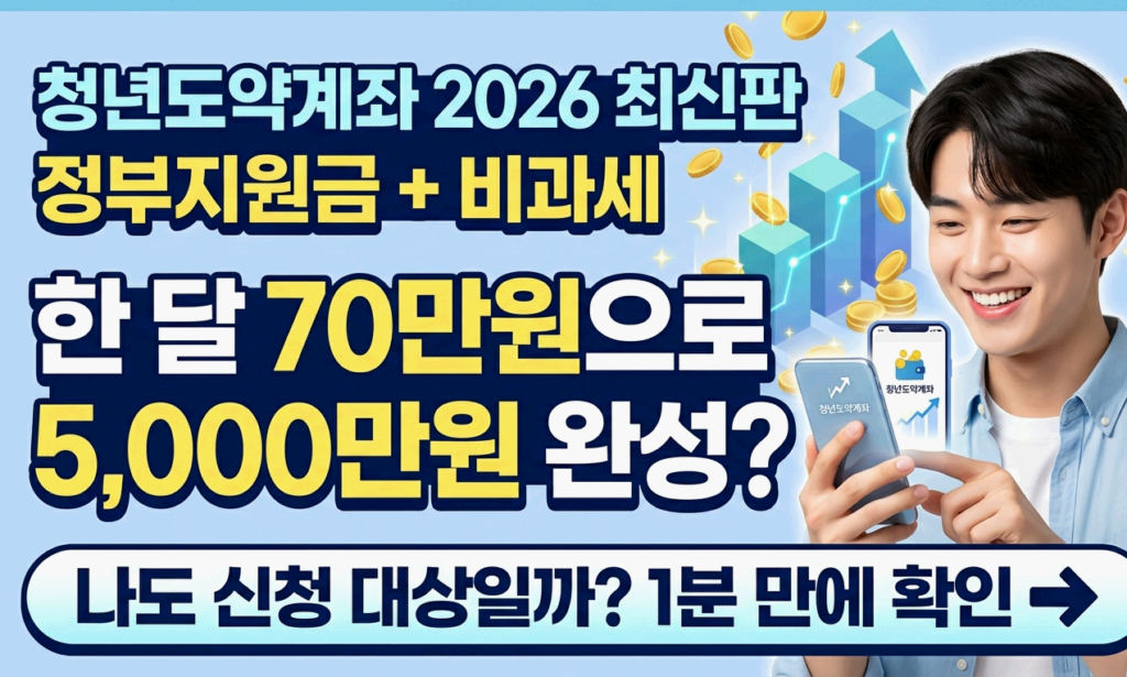 청년도약계좌를 신청 후 기뻐하는 청년의 모습 