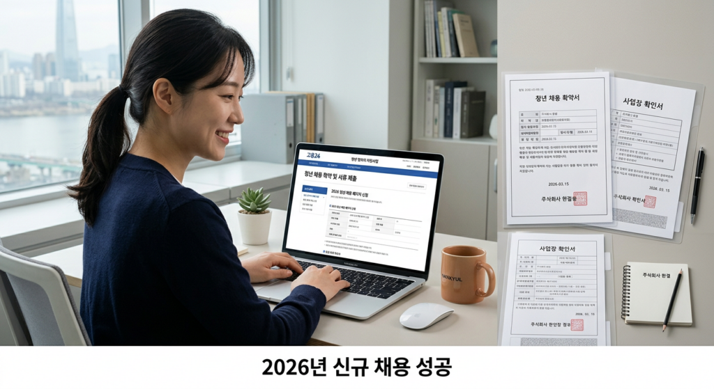 2026년 신규 채용 성공을 안내하며 청년일자리도약장려금 소개 